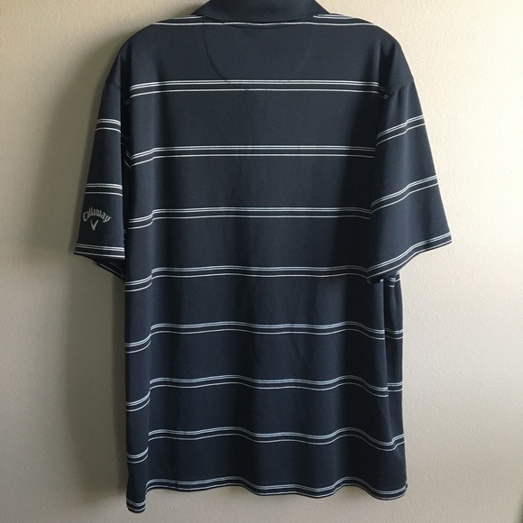 {Callaway} Striped Golf Polo Shirt Black XXL - Picture 4 of 7